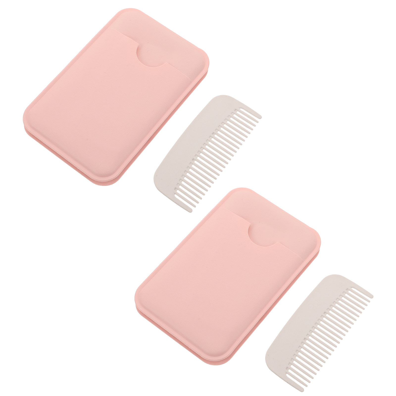 Beauty Makeup Vanity Set - ชุดกระจกพับพร้อมหวี 2 ชิ้น กระจกแต่งหน้าทรงสี่เหลี่ยมขนาดกะทัดรัด พกพาสะดวกสำหรับเดินทาง อุปกรณ์เสริมความงามขนาดเล็ก
