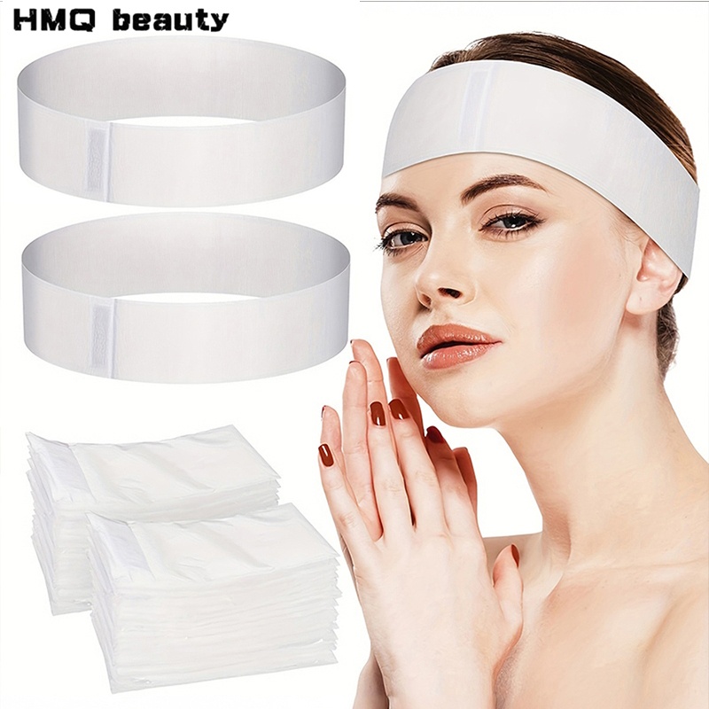 Beauty Makeup Women - 100/50/10pcs Disposable Facial Headbands สปายืดไม่ทอ Facial