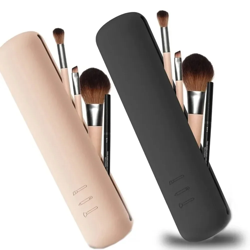 Beauty Makeup Women - Travel แปรงแต่งหน้าซิลิโคนแปรงเครื่องสําอางกระเป๋าแต่งหน้าฟองน้ําแบบพกพากันน้ําแต่งหน้าเครื่องมือสําหรับผู้หญิงหญิง