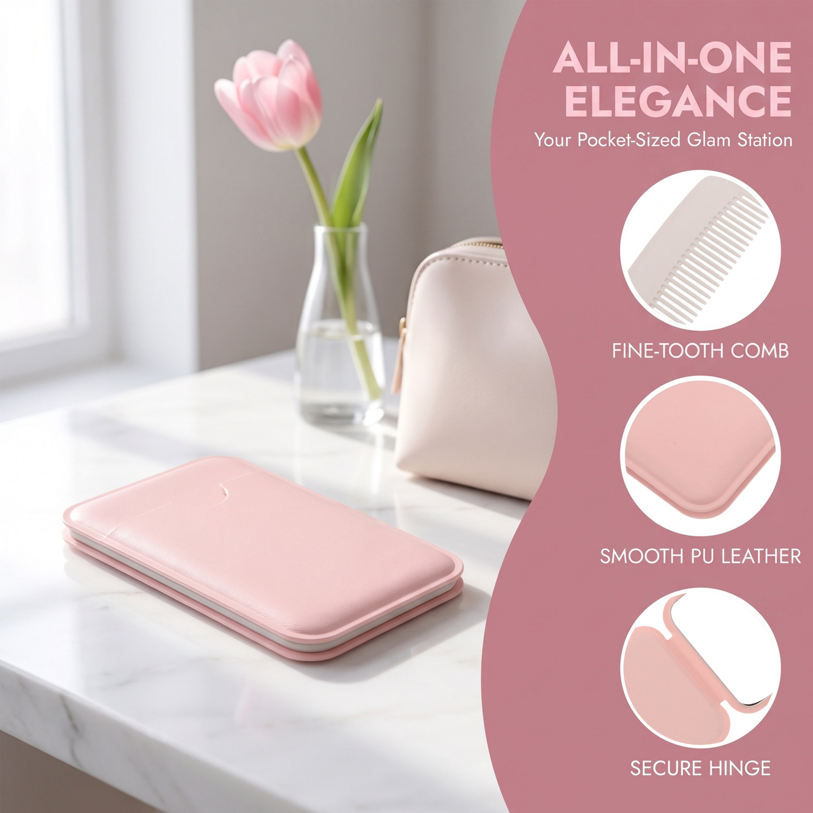 ชุดกระจกพับพร้อมหวี 2 ชิ้น กระ - Beauty Makeup Vanity Set บทวิจารณ์และราคา
